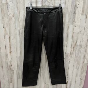 SEA New York Black Lambskin Leather Slim Leg Ankle Pants NO SIZE TAG